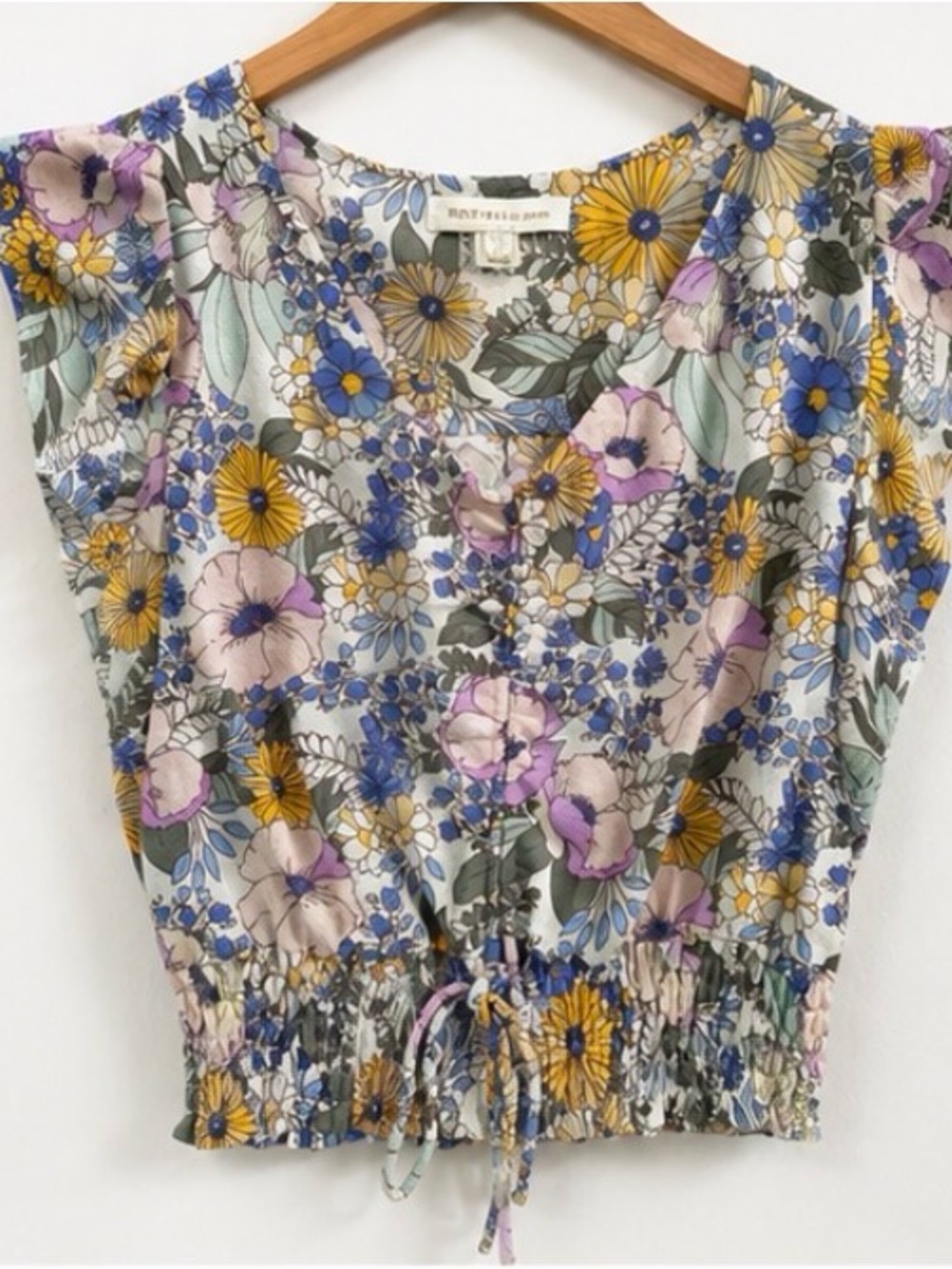 Monteau Floral Drawstring Waist Blouse - Multicolor